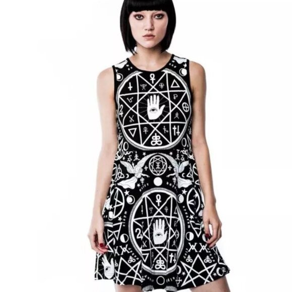 Killstar Cult Skater Dress -  Gently Used - Size M - Picture 1 of 4